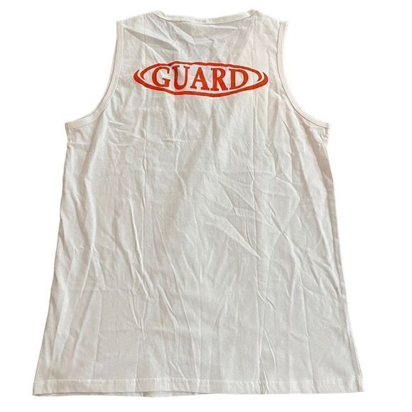 Guard apparel Life Gaurd Tank Top White Red Large - Picture 3 of 6